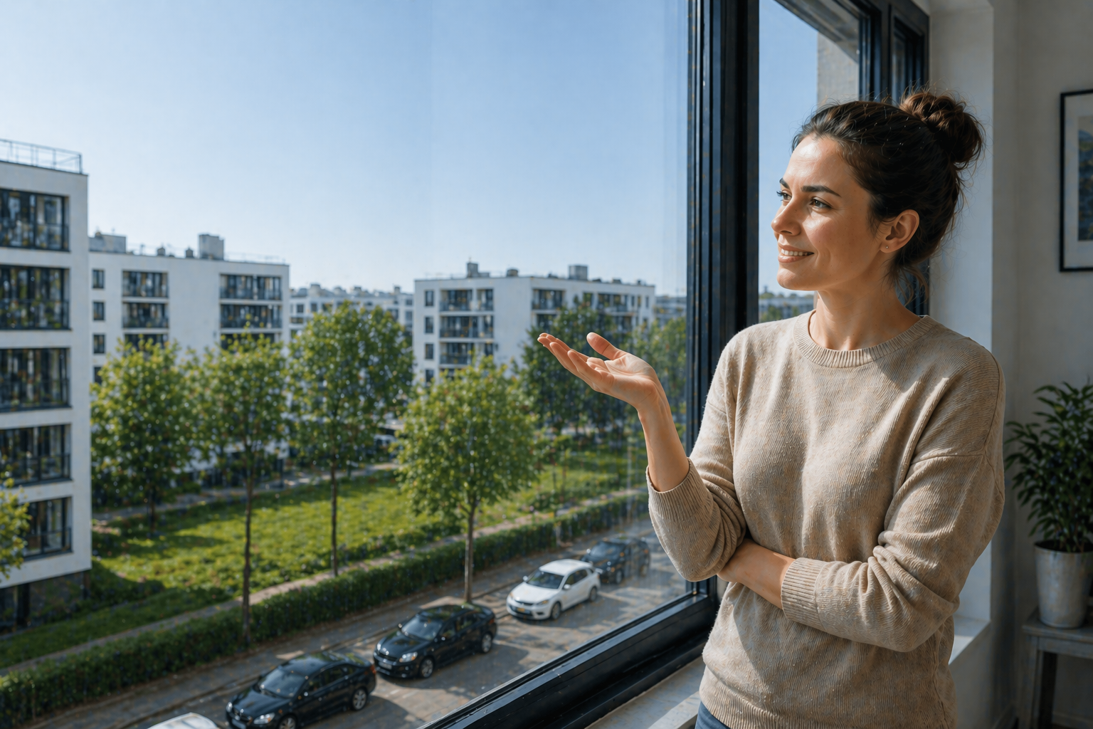 Streifenfreies Fenster nach der Reinigung